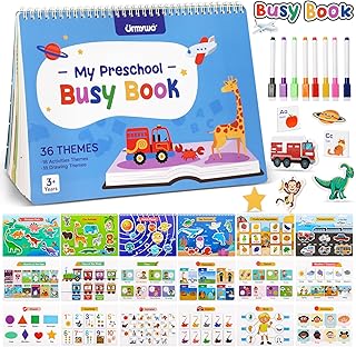 Busy Book for Toddlers 3-5, Preschool Learning Activities, Montessori Learning Educational Toys, Tracing Activity Coloring Books for Kids Ages 4-8, Autism Sensory Travel Toys, Birthday Gifts