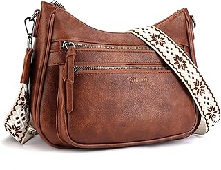 Crossbody Purses for Women Trendy Leather Crossbody Bag,Multi Pocket Shoulder Handbag Lightweight Travel Purse
