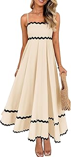 Women's 2026 Summer Spaghetti Straps Sleeveless Backless Sundress Flowy Smocked Lace Swing A Line Midi Dress
