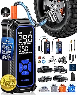 OlarHike Cordless Tire Inflator Portable Air Compressor, 150PSI Dual Power - 6000mAh & 12V DC, Air Pump for Car Tires, Motorcycle, Bicycle, Electric Pump with LED Light & Digital Pressure Gauge