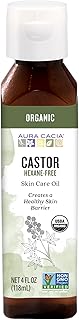 Aura Cacia Organic Castor Skin Care Oil | GC/MS Tested for Purity | 118ml (4 fl. oz.)