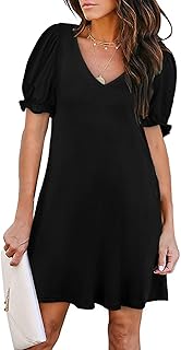 Women's Casual Dresses Short Sleeve V-Neck Dress with Pockets