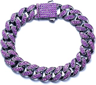 Gold Chain for Men - The Royal - Iced Out 14/20MM Gold/Platinum White/Rose Gold/Rhodium Black Cuban Link Chain Necklace Bracelet Full Cz Diamond Cut Prong Set,Great Present Idea