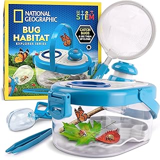 National Geographic Bug Catcher Kit for Kids - Kids Bug Habitat with Magnified Viewer, Bug Box, & Tweezers, Insect Habitat, Outdoor Toys, Bug Catching Kit, Bug Box, Easter Basket Gifts for Kids