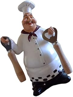 ORFOFE Retro American Style Resin Chef Ornament Mini Desktop Sculpture for Home Cafe Bar Decor Functional Kitchen Tools Holder Creative and Figurine for Giving