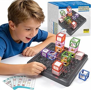 2026 New Laser Maze Reasoning Game, STEM Toys for Ages 8-13 with 60+ Challenges Puzzle Game, Board Games for 8-13 Years Old Children Gift, Learning Education Toys for Space & Logic - 37 Pcs