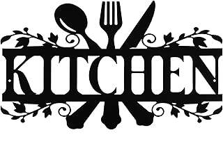 Hotop Black Kitchen Metal Sign, Farmhouse Kitchen Pictures Wall Decor Rustic Wall Art Country Decoration for Home Dining Room Accessories, 14 x 8.8 Inches(Classic Style)