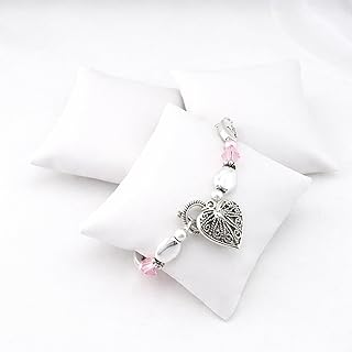 RJ Displays 3 Pack White Faux Leather Jewelry Display Pillow Set – Bracelet, Watch, Bangle & Necklace Cushion Display for Jewelry Boxes, Retail Showcase & Storage, Soft Padded Insert 3.5" x 3" Inches
