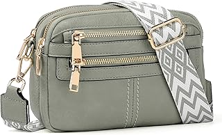 Crossbody Bags for Women, 6-Pockets Cross Body Purse, Vegan Leather Handbags Shoulder Bag for Travel, Gifts for Women