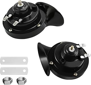 Super Loud Train Horns, Car Waterproof Durable Air Electric Snail Horn, 12V Raging Sound Air Horns Replacement Kit, Automotive Accessories Universal for Car, Motorcycle, Truck, Bike, Boat (Black)