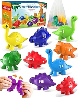 Number Dinosaur Toys for Kids 3-5, Montessori Educational Toys for 3 4 5 Year Old Boy Girl Gifts, Preschool Learning Activities Toddler Dino Toy, Double Sided Dinosaurs Numbers Matching Game