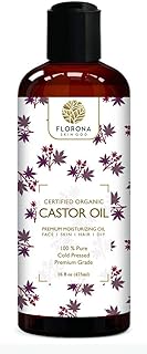 Florona Castor Oil USDA Organic - 16 fl oz for Hair Care, Skin Care, Aromatherapy, Massage