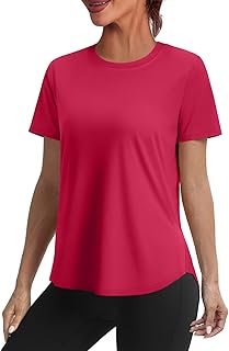 Alaroo Womens Workout Tops Sun Protection Running Pliates Athletic Lightweight Short Sleeve Tops for Women Fitness Clothing