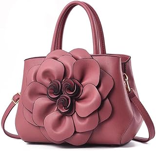 Tote Top-handle Handbags for Women 3D Floral Purse PU Leather Hobo Crossbody Shoulder Bag Satchel