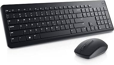 Dell Keyboard and Mouse - KM3322W - US English - USB Plunger Wireless RF 2.40 GHz Keyboard - Black - USB Wireless RF Mouse - Optical - 1000 dpi - Scroll Wheel - Black - Multimedia, Mute, Volume Up, Vo