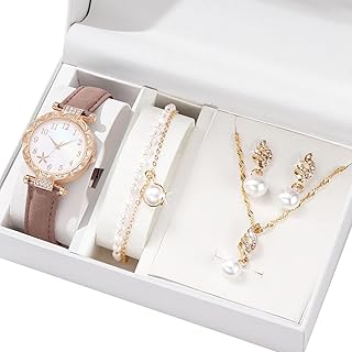Multifuntional Watch And Jewelry Ensembles Necklace Rings Earrings Suitable For Women Daily Outfit