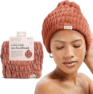 Kitsch Spa Headband for Women - Soft, Stretchy Skincare Headband for Washing Face, Makeup & Facials | Extra-Wide, Non-Slip for Beauty Routines & Self-Care | Ideal Gifts for Women - Dusty Rose