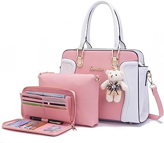 Purses for Women Crossbody Shoulder Handbags Top Handle Satchel Tote Bag Wallet Set 3pcs