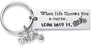 LParkin Motorcycle Keychain Cute Keychains Inspirational Biker Gifts Keyring Gift