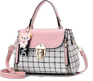 Small Purses and Handbags for Women Fashion Teenage Girls Crossbody Bag Lightweight Shoulder Bag Plaid Pattern Satchel