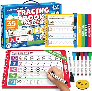 Preschool Learning Activities - Letter Tracing Books for Kids Ages 3-5 - Toddler Handwriting Practice - Learning Books for 4 Year Olds, Educational Learning Toys for 3 Year Old - 4 Year Old Boy Toys