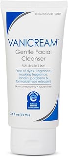 Vanicream Gentle Facial Cleaner, 2.5 Fl Oz, Formulated without Common Irritants for Sensitive Skin, Removes Makeup, Dirt & Excess Oils, Non-Comedogenic, pH-Balanced Face Wash