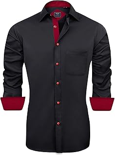 Men's Casual Long Sleeve Stretch Dress Shirt Wrinkle-Free Regular Fit Button Down Shirts