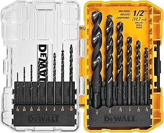 DEWALT Drill Bit Set, 3-Flats Shank,14-Piece, 135 Degree Split Point, for Plastic, Wood and Metal (DWA1184)