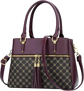 Women Satchel Bags Handle Shoulder Handbags and Purses Pockets Zipper Leather Crossbody Bags