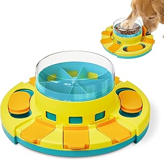 Potaroma Dog Puzzle Toy 2 Levels, Slow Feeder, Pup Food Treat Feeding Dispenser for IQ Training and Entertainment for All Breeds 4.2 Inch Height