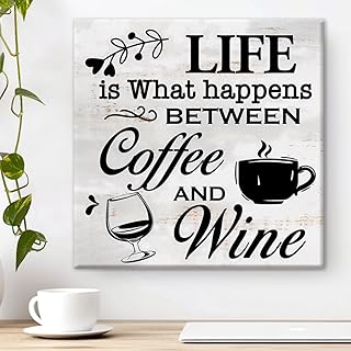 Funny Kitchen Wall Art Poster Coffee Lover Gift for Women Men Wall Decoration for Cafe Coffee Station Home 8x8 Inches