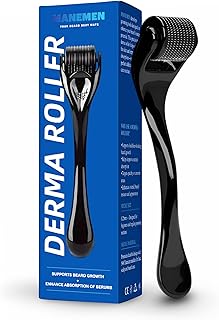 Derma Roller for Face, Scalp & Beard Care with 540 Titanium needles. Premium Durable Design Suitable for Men and Women. Beard Roller & Skin Care Grooming Tool. Safe & Easy to Use (0.25mm)