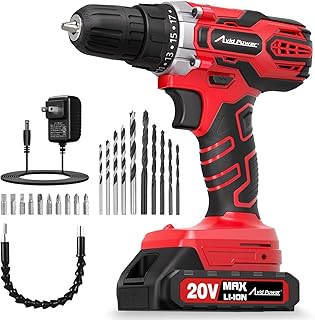 AVID POWER 20V MAX Power Drill Kit, Cordless Drill Set with Battery and Charger, 2 Variable Speed, 3/8-Inch Keyless Chuck, 19 Position and 22pcs Bits