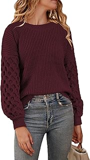 Womens Sweaters Fall Fashion Sweatshirt for Women Tops Crewneck Long Sleeve Shirts Casual Tunic Trendy