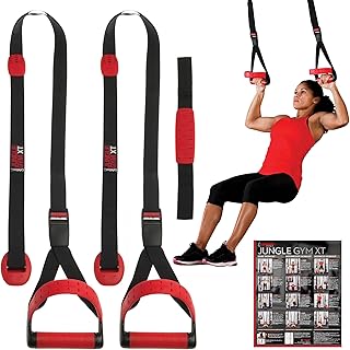 Lifeline Jungle Gym XT Body Weight Suspension Trainer System – Patented Split Anchor, Full-Body Workout, Lightweight Home Suspension Training Kit for Home Gym, Workout Equipment